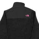 THE NORTH FACE Womens Black Pink Logo Zip Jacket S Polyester Fleece Outdoor
