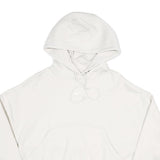NIKE Womens White Hoodie XS Cotton Blend Pullover Logo Drawstring Hood