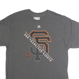 MAJESTIC Mens Grey San Francisco Giants Graphic T-Shirt L Short Sleeve Crew Neck