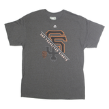 MAJESTIC Mens Grey San Francisco Giants Graphic T-Shirt L Short Sleeve Crew Neck