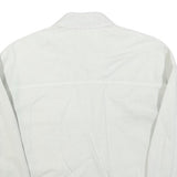 ZARA Womens White Cotton Blend Button Jacket S Plain Classic Casual Fashion