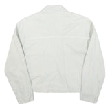 ZARA Womens White Cotton Blend Button Jacket S Plain Classic Casual Fashion
