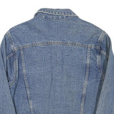 Womens Blue Denim Button Jacket S Cotton Blend Plain Classic Vintage Style