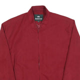 KINGFIELD Mens Red Jacket L Polyester Plain Zip Bomber Casual Outerwear