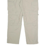 C&A Mens Relaxed Beige Polyester Blend Zip Cargo Trousers W36 L30 Outdoor