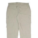 C&A Mens Relaxed Beige Polyester Blend Zip Cargo Trousers W36 L30 Outdoor