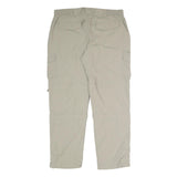 C&A Mens Relaxed Beige Polyester Blend Zip Cargo Trousers W36 L30 Outdoor