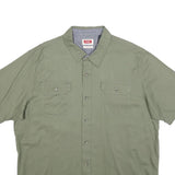 WRANGLER Mens Green & Grey Cotton Blend Short Sleeve Shirt XL Casual Utility