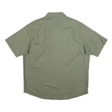 WRANGLER Mens Green & Grey Cotton Blend Short Sleeve Shirt XL Casual Utility