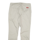DICKIES Womens Cotton Blend Beige Slim Straight Trousers W32 L29 Workwear