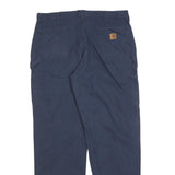 CARHARTT Mens Cotton Blend Navy Relaxed Straight Trousers W40 L34 Workwear