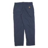 CARHARTT Mens Cotton Blend Navy Relaxed Straight Trousers W40 L34 Workwear