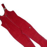 ELLESSE Womens Red Dungarees Slim Polyester Blend Corduroy S W28 L23 Zipper