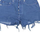 LEVI'S Womens Shorts Blue Casual S W28 Distressed Raw Hem Buttons