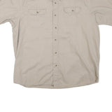 WRANGLER Mens Beige Short Sleeve Shirt M Cotton Blend Casual Button Up