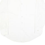 SEARS Mens White Plain Cotton Blend Shirt M Classic Style Button Closure