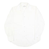 SEARS Mens White Plain Cotton Blend Shirt M Classic Style Button Closure
