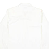 SEARS Mens White Plain Cotton Blend Shirt M Classic Style Button Closure