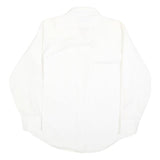 SEARS Mens White Plain Cotton Blend Shirt M Classic Style Button Closure
