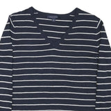 TOMMY HILFIGER Womens Navy Blue Plain V-Neck Basic Knit L Cotton Blend Jumper
