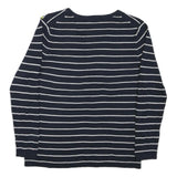 TOMMY HILFIGER Womens Navy Blue Plain V-Neck Basic Knit L Cotton Blend Jumper