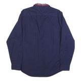 TOMMY HILFIGER Mens Navy Shirt L Cotton Blend Button-Down Collar Long Sleeve