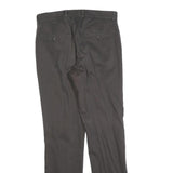 DOCKERS Mens Cotton Blend Black Regular Straight Trousers W33 L34 Zip Closure