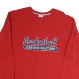 RUSSELL ATHLETIC Mens Red Basketball Blue River Valley Crew Neck L Cotton