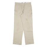 DICKIES Mens Regular Fit Beige Cotton Blend Trousers W33 L32 Workwear Zip