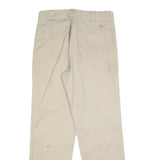 DICKIES Mens Regular Fit Beige Cotton Blend Trousers W33 L32 Workwear Zip
