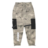 Mens Beige & Black Camouflage Cotton Blend Relaxed Cargo Trousers W27 L25