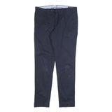 POLO RALPH LAUREN Mens Cotton Blend Navy Slim Straight Trousers W36 L34 Classic