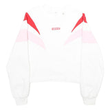 LEVI'S Womens White & Pink & Red Sweatshirt Crew Neck XS Cotton Blend Pullover