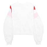 LEVI'S Womens White & Pink & Red Sweatshirt Crew Neck XS Cotton Blend Pullover