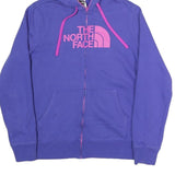 THE NORTH FACE Womens Purple & Pink Zip Up Hoodie L Cotton Blend Casual Outdoor