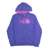 THE NORTH FACE Womens Purple & Pink Zip Up Hoodie L Cotton Blend Casual Outdoor