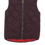 TIMBERLAND Womens Burgundy & Red Quilted Reversible Vest Jacket UK 8 Polyester
