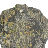 MOSSY OAK Mens Beige & Green Camo Shirt XL Outdoor Hunting Button-Down