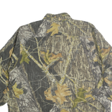MOSSY OAK Mens Beige & Green Camo Shirt XL Outdoor Hunting Button-Down