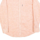 BHANCY Mens Peach Cotton Blend Shirt S Casual Lightweight Long Sleeve
