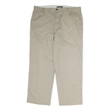 DOCKERS Mens Cotton Beige Regular Straight Trousers W38 L29 Classic Zip Front