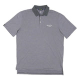 POLO RALPH LAUREN Mens Grey & White Striped Short Sleeve L Polo Shirt Cotton