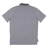 POLO RALPH LAUREN Mens Grey & White Striped Short Sleeve L Polo Shirt Cotton