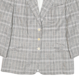 JOBIS Womens Grey Check Cotton Blend Classic Jacket M Button Closure Tailored