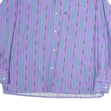MARC POOLER Mens Purple & Green Striped Cotton Shirt L Long Sleeve Casual