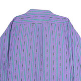 MARC POOLER Mens Purple & Green Striped Cotton Shirt L Long Sleeve Casual