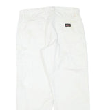 DICKIES Mens Regular Fit White Cotton Blend Trousers W34 L27 Workwear Casual