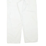 DICKIES Mens Regular Fit White Cotton Blend Trousers W34 L27 Workwear Casual