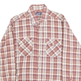 LEVI'S Mens Red & Cream Check Cotton Shirt M Button-Down Long Sleeve Casual