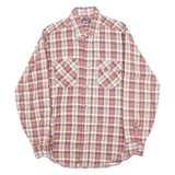 LEVI'S Mens Red & Cream Check Cotton Shirt M Button-Down Long Sleeve Casual